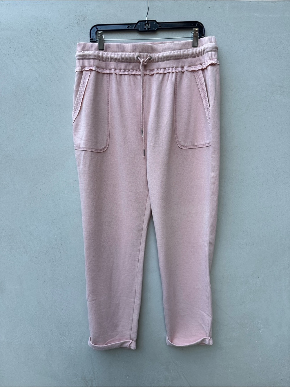 Splendid Eco Cotton Joggers XL Dusty Pink Recycled Cotton Ruffle Waist